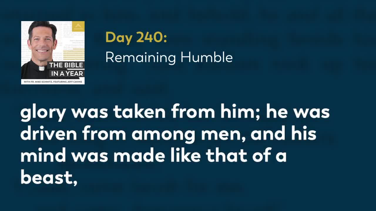 Day 240: Remaining Humble — The Bible in a Year (with Fr. Mike Schmitz)