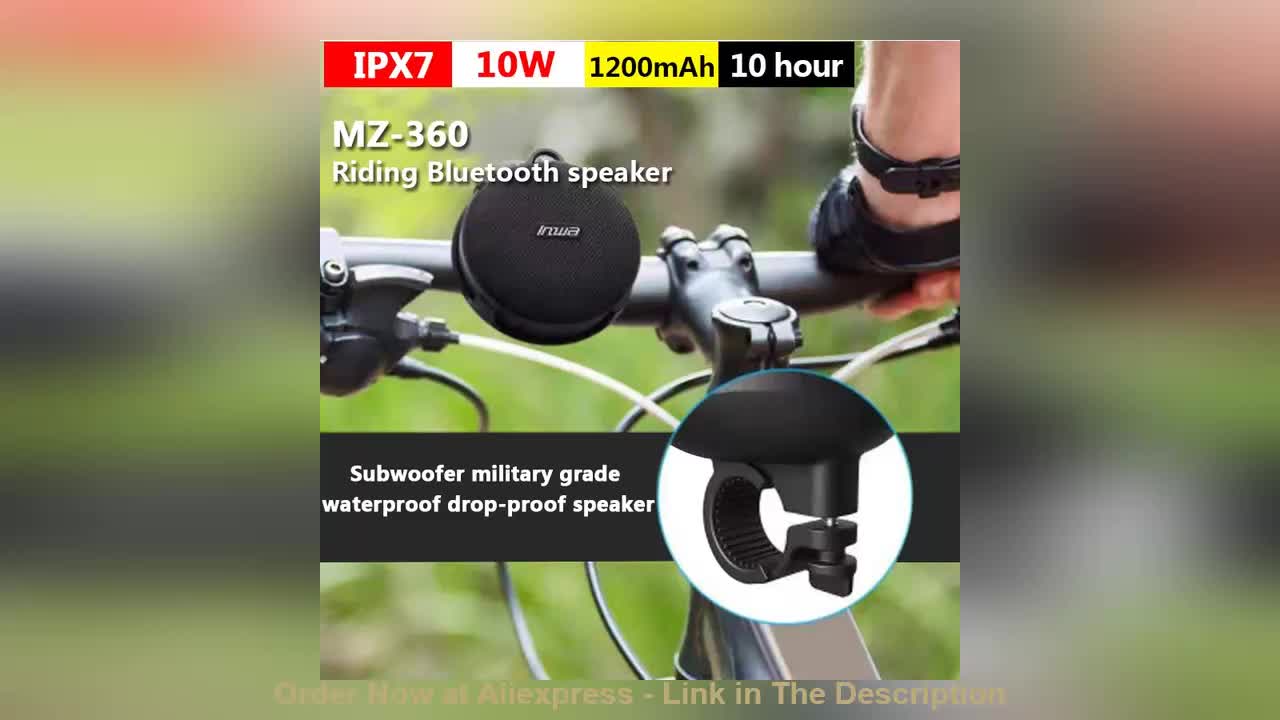 ☑️ Portable Bikes TWS Bluetooth Speaker Bicycle Column Waterproof Shower Speaker Acoustics Sound