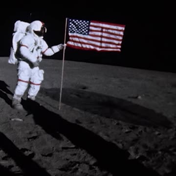 Men on moon rare footage.