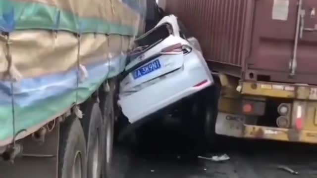 Try to get as far away as you can from trucks