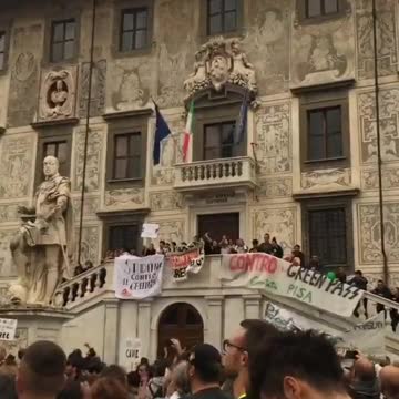 ITALY: Students against "covid passports" demonstrate at the University of Pisa.