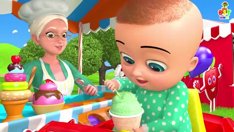 आइस क्रीम की दुकान 🍦🍨 BillionSurpriseToys - Hindi Rhymes for Children