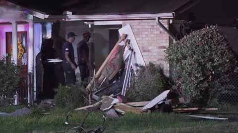 Gaping hole left in home after driver crashes into it overnight