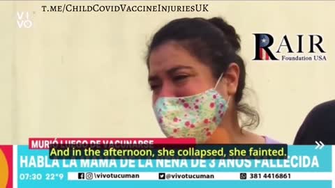 תופעת לוואי מוות שברון לב של אימא אמבר מייטה קטאן בת 3 מתה לאחר החיסון