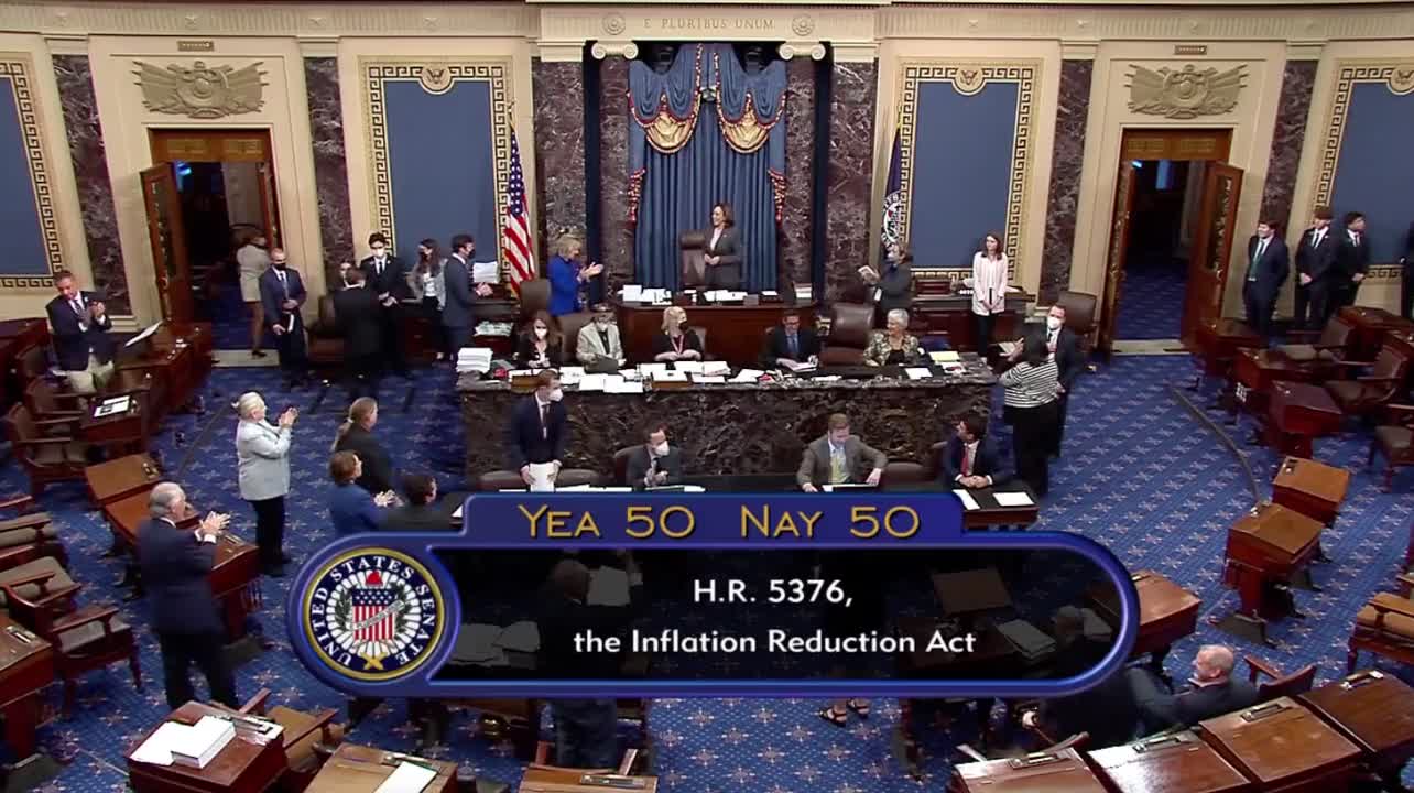 U.S. Senate passes $740 billion "Inflation Reduction" Act.