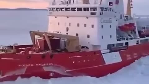 Ice Breaker assistance. St. Lawrence River, Quebec