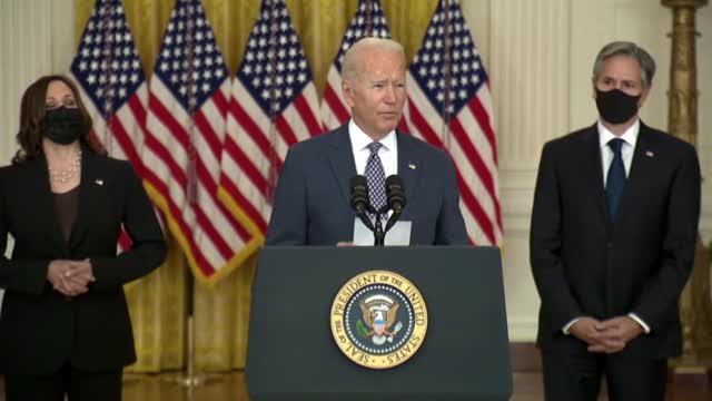 Biden claims he's seen "no indication" that the Taliban are impeding access to the airport.