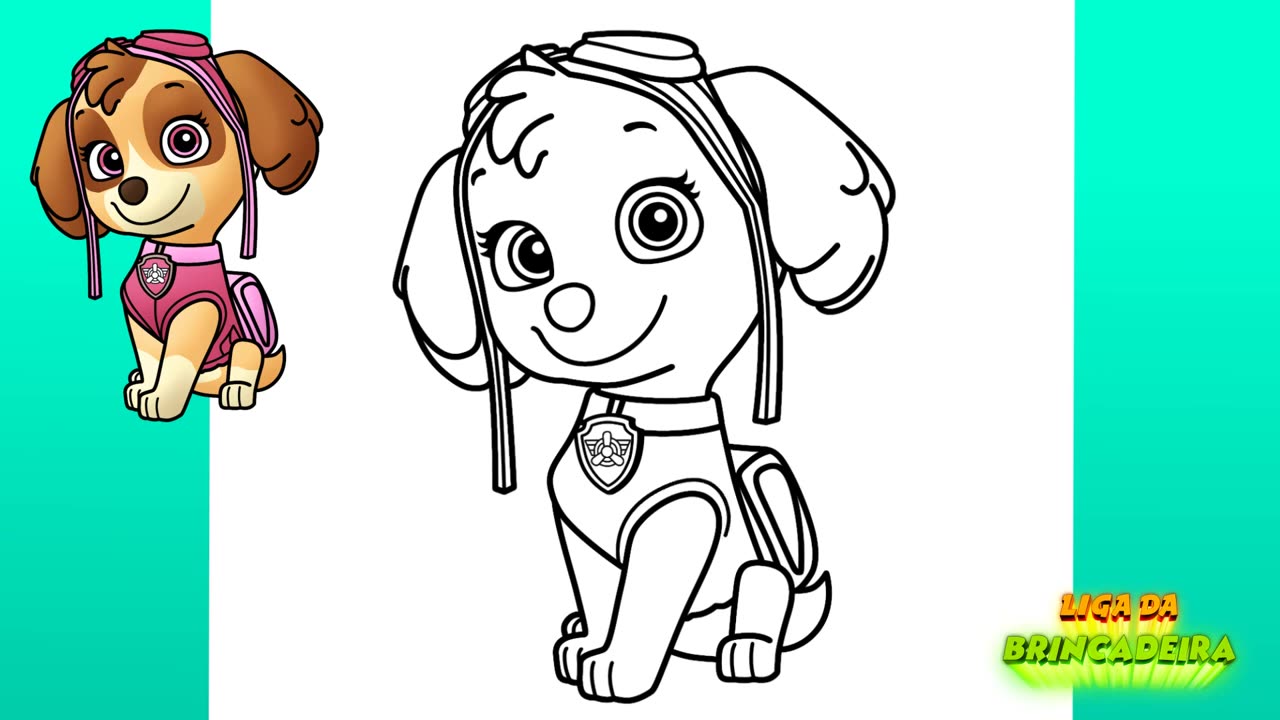 Como DESENHAR a SKYE da Patrulha Canina - Como DIBUJAR a SKYE de La Patrulla Canina