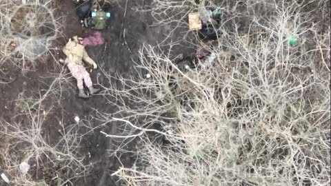 Russian drone films the Ukrainian army collecting its dead soldiers