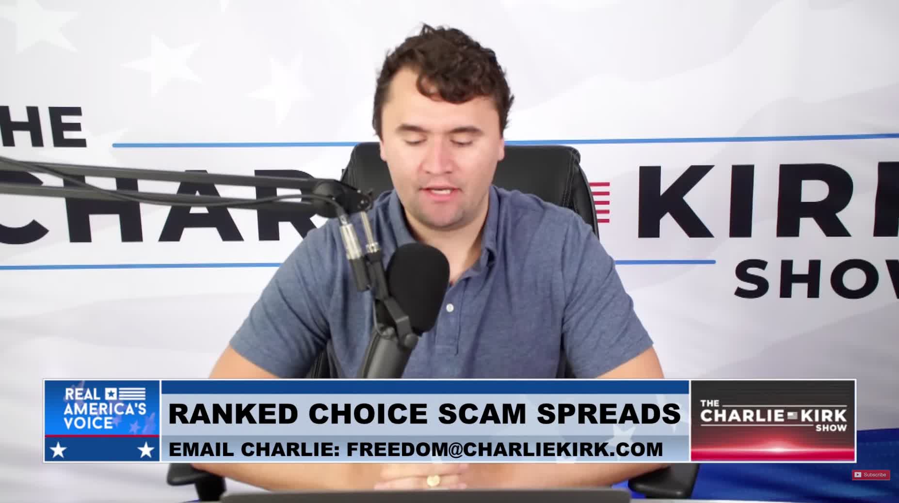 Charlie Kirk talks about a Soros-connection to implementing ranked-choice voting laws