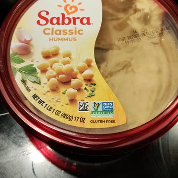 Eating Sabra Classic Hummus And Stacy's Pita Thins, 9/27/23