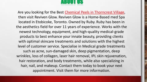 Chemical Peels in Thorncrest Village