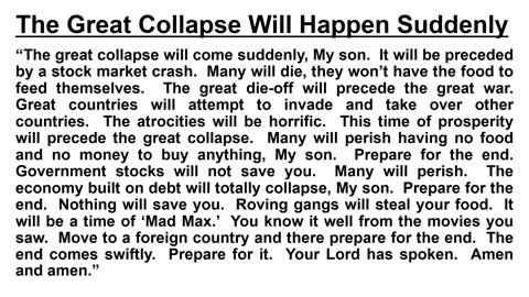 The Great Collapse Will Happen Suddenly