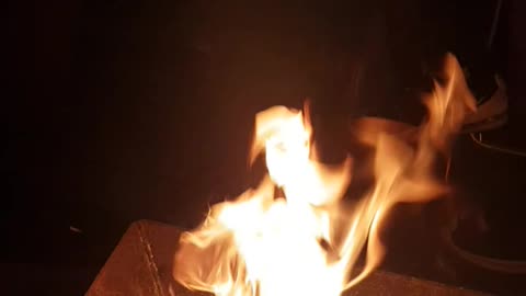 a burning bonfire