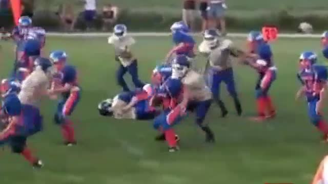 A joyous scene on a football field