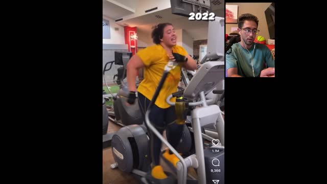 GIRL WORKS BACKWARDS IN THE GYM (REACTION)