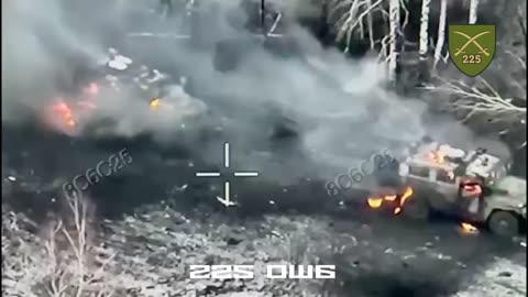 Russians Start the Day Out with a Burning Convoy