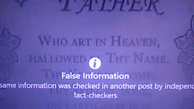 Facebook says holy bible is false