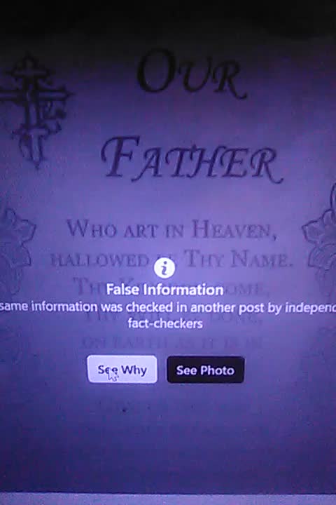 Facebook says holy bible is false