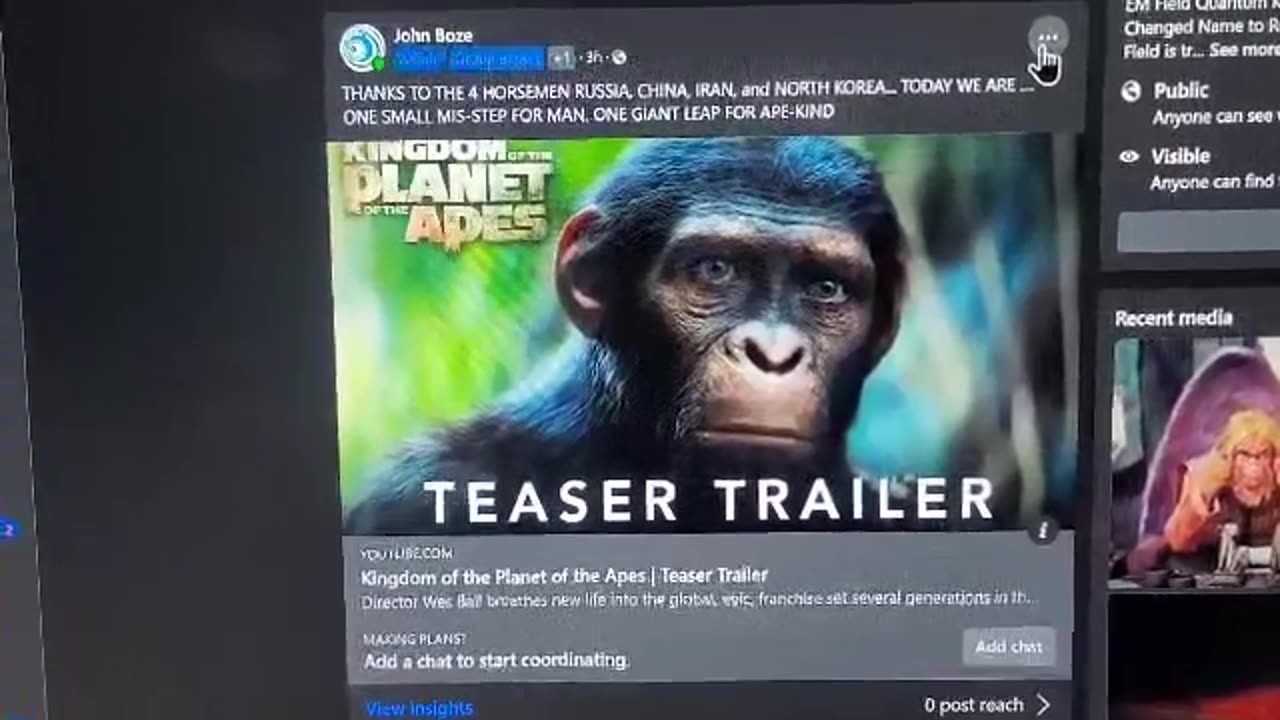 Facebook Fact Checking FR1 And Preventing Us From Posting the Planet of the Apes Trailer