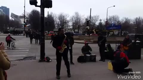 Amazing Chicago street jazz band