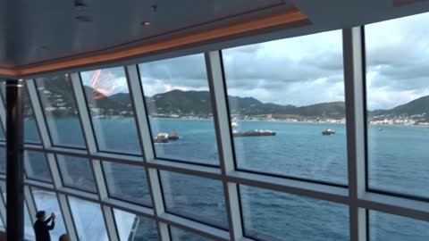 Last View over Sint Maarten from the Panorama Bridge of the Norwegian Bliss