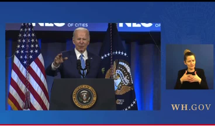 Joe Biden Speaks to League of Cities - Forgets His Mask - Shuffles Off Stage (VIDEO)