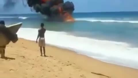 AMAZING FIRE OUTBREAK ON THE SEA