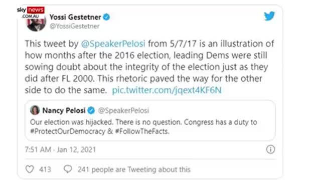 Twitter red-faced after Pelosi tweet resurfaces declaring Clinton_Trump election was 'hijacked
