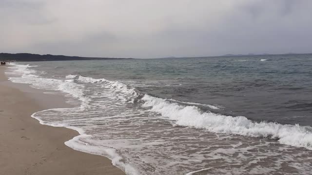 Panoramic view of the 2nd longest Italian beach - Sardinia Italy