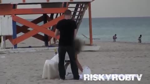 sexy prank on the beach