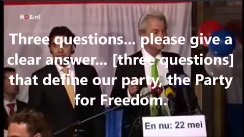 Geert Wilders Speech from 2014 that Led to his arrest for supposedly insulting Moroccans