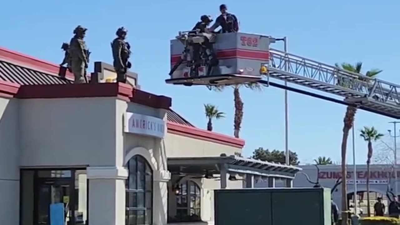 Drunk Man climbs on top of Denny's