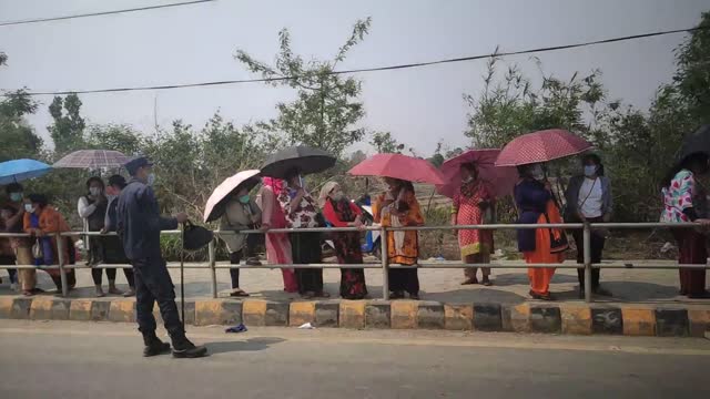 People in line for Covid-19 vaccine! Nepal - Corona