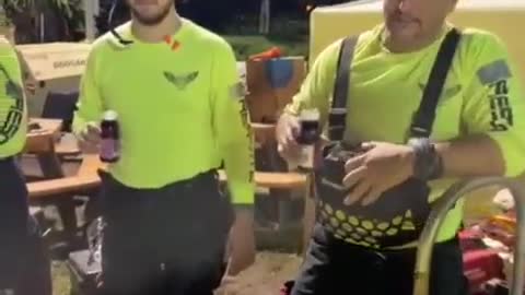 Florida Rescuers Make the Shabbat Prayers Over the Wine During the Rescue Mission