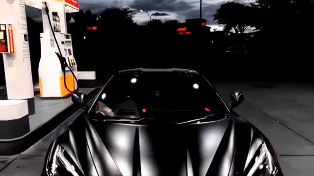 A black to shiny Darth Vader Corvette