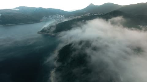 Aerial Video Of cloudy Coastline😍