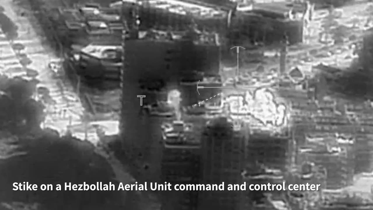 Attached is a video of the strike on the Hezbollah Aerial Unit command and control center: