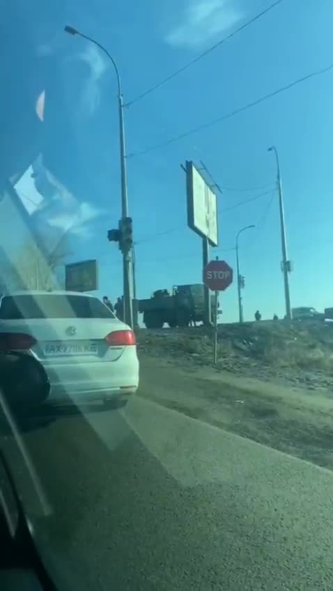 Russian green men somewhere near Kharkov