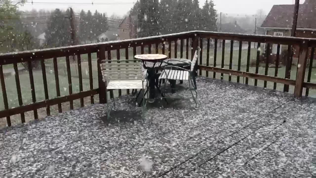 Snowing in April