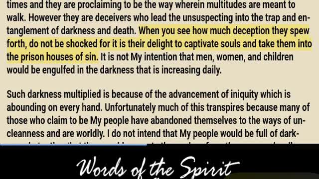 Words of the Spirit. May 19 2022