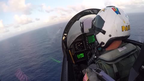 😏 Pinky Recovery-EA-18G Growler Cockpit View - Low Holding to the Spin Pattern to the Overhead-19