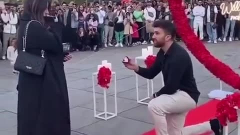 Broken proposal broken heart in crowd