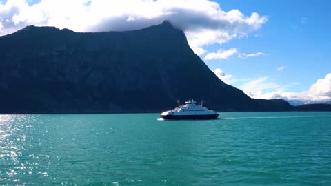 ferries cross beautiful nature norway