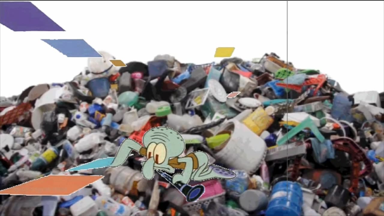 Squidward Is Playing With Tiles On Trash Mountain 🏔️