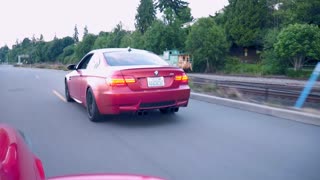 Frozen Red BMW E92 M3 w/ a muffler delete