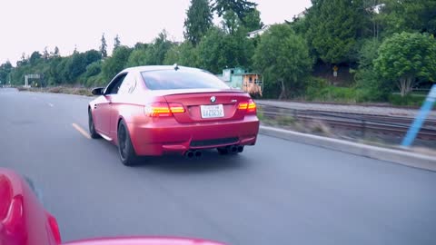 Frozen Red BMW E92 M3 w/ a muffler delete