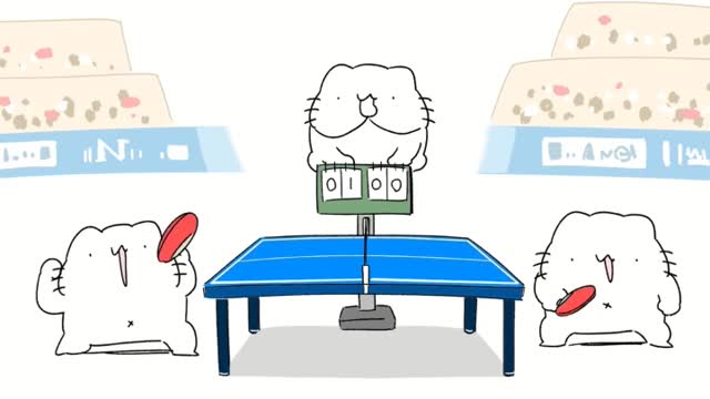 Cat table tennis