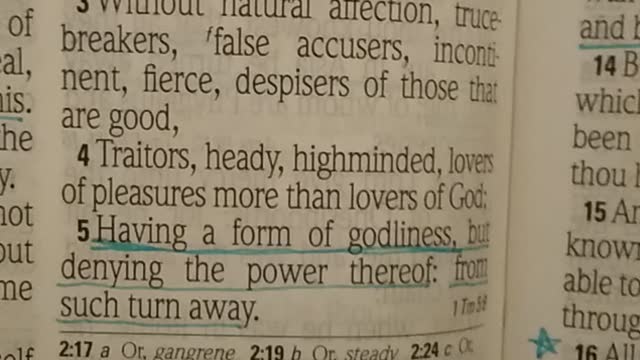 2 Timothy 3. Paul speaking about the last days