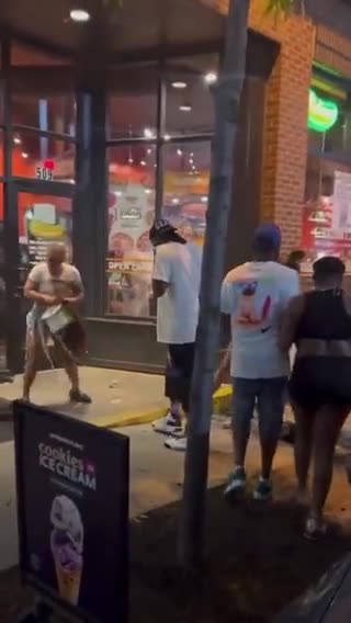 Police Pepper Spray Fighting Crowd